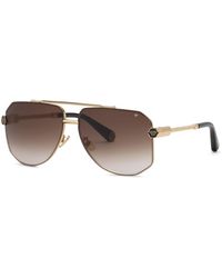 Philipp Plein - Spp204 Plein Royal 301 Sunglasses Metal Geometric Normal Nuanced - Lyst