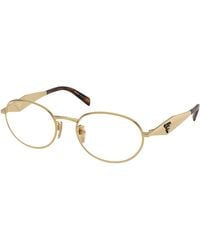 Prada - Pr D53Vd 24J1O1 Optical Frames Metal Transparent Round Normal - Lyst