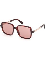 MAX&Co. - Mo0164 52S Sunglasses Bordeaux Squared Normal - Lyst