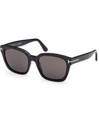 Tom Ford - Ft1216 Haylay 01A Sunglasses Acetate Smoke Squared Normal - Lyst