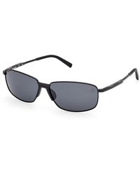 Timberland - Tb00041 02D Sunglasses Metal Smoke Squared Polarized - Lyst