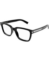 Saint Laurent - Sl 621 001 Optical Frames Acetate Transparent Squared - Lyst