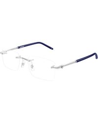 Montblanc - Mb0444O 002 Optical Frames Metal Transparent Squared - Lyst