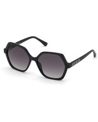 Guess - Gu7698 01B Sunglasses Injected Smoke Geometric Normal Shaded - Lyst
