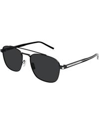 Saint Laurent - Sl 665 001 Sunglasses Metal Pilot - Lyst