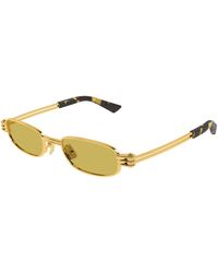 Bottega Veneta - Bv1381S 003 Sunglasses Metal Squared - Lyst