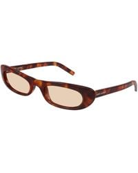 Saint Laurent - Sl 557 Shade 008 Sunglasses Acetate Round - Lyst