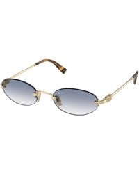 Miu Miu - Mu A54S Zvn80O Sunglasses Metal Round Normal Shaded - Lyst