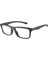 Emporio Armani - Ea3285U 5001 Optical Frames Injected Transparent Squared Normal - Lyst