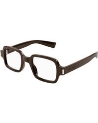 Saint Laurent - Sl 720 Opt 001 Optical Frames Acetate Transparent Squared - Lyst