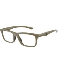 Emporio Armani - Ea3285U 5437 Optical Frames Injected Transparent Squared Normal - Lyst