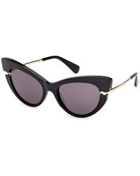 Max Mara - Mm0187 01A Sunglasses Acetate Smoke Cat Eye Normal - Lyst