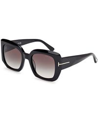 Tom Ford - Ft1220 Carla-02 01B Sunglasses Acetate Smoke Squared Normal - Lyst
