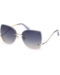 Guess - Gu00269 28B Sunglasses Metal Smoke Squared Normal - Lyst