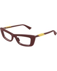 Bottega Veneta - Bv1449O 004 Optical Frames Acetate Transparent Squared - Lyst