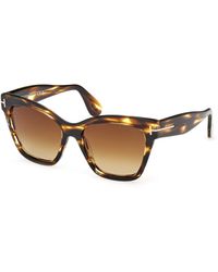 Tom Ford - Ft1217 Elvira 55F Sunglasses Acetate Butterfly Normal - Lyst
