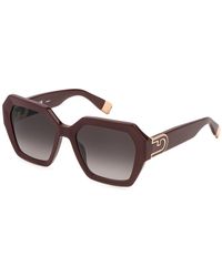 Furla - Sfu880 09Fh Sunglasses Acetate Geometric Normal Shaded - Lyst