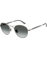 Giorgio Armani - Ar6177 30037Z Sunglasses Steel Round Normal Shaded - Lyst