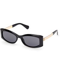 MAX&Co. - Mo0144 01A Sunglasses Injected Smoke Squared Normal - Lyst