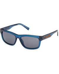 Timberland - Tb00080 90D Sunglasses Injected Smoke Squared Polarized - Lyst