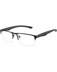 Emporio Armani - Ea1189 3001 Optical Frames Metal Transparent Squared Normal - Lyst