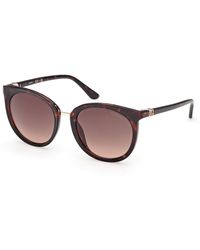 Guess - Gu00282 52F Sunglasses Injected Round Normal - Lyst