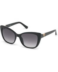 Guess - Gu7600 01B Sunglasses Injected Smoke Cat Eye Normal Shaded - Lyst