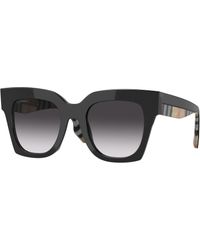 Burberry - Be4364 Kitty Square Check Print Sunglasses - Lyst