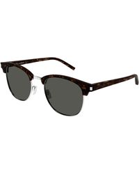 Saint Laurent - Sl 108 015 Sunglasses Acetate Round - Lyst