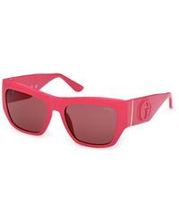 Guess - Gu00252 72S Sunglasses Injected Bordeaux Squared Normal - Lyst