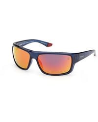 Timberland - Tb00067 90D Sunglasses Injected Smoke Squared Polarized - Lyst