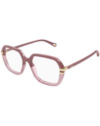 Chloé - Ch0205O 009 Optical Frames Acetate Transparent Squared - Lyst