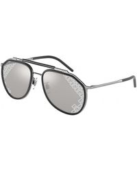 Dolce & Gabbana - Dg2277 04/6G Sunglasses Metal Pilot Normal Mirrored - Lyst