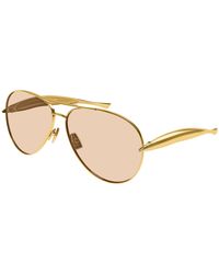 Bottega Veneta - Bv1305S 002 Sunglasses Metal Pilot - Lyst