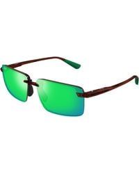 Maui Jim - Mj0656Sa 002 Occhiali Da Sole Iniettato Verde Squadrata - Lyst