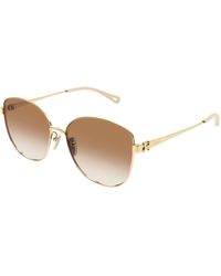 Chloé - Ch0306Sk 004 Sunglasses Metal Squared - Lyst