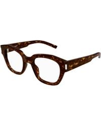 Saint Laurent - Sl 640 002 Optical Frames Acetate Transparent Geometric - Lyst