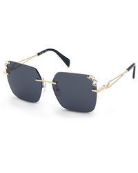 Blumarine - Sbm229S 300 Sunglasses Metal Smoke Squared Normal - Lyst