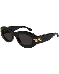 Bottega Veneta - Bv1322S 001 Sunglasses Acetate Round - Lyst
