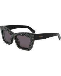 Ferragamo - Sf2045Sr 001 Sunglasses Acetate Squared Normal - Lyst