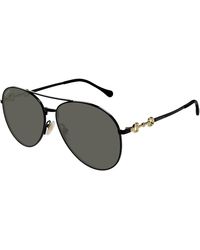 Gucci - Gg1698S 001 Sunglasses Metal Pilot - Lyst