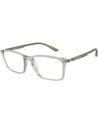 Emporio Armani - Ea3237 6107 Optical Frames Injected Transparent Squared Normal - Lyst