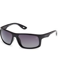 Timberland - Tb00034 01D Sunglasses Injected Smoke Squared Polarized - Lyst