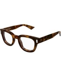 Saint Laurent - Sl 838 Opt 003 Optical Frames Acetate Transparent Round - Lyst