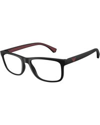 Emporio Armani - Ea3147 5009 Optical Frames Injected Transparent Squared Normal - Lyst