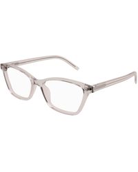 Saint Laurent - Sl M128 009 Optical Frames Acetate Transparent Cat Eye Anti-Glare - Lyst