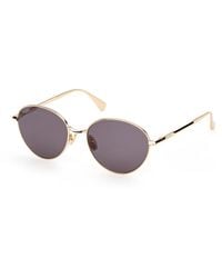 Max Mara - Mm0200 30A Sunglasses Metal Smoke Round Normal - Lyst