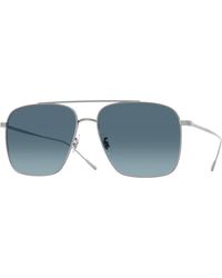 Oliver Peoples - Ov1320St Dresner 5036Q8 Sunglasses Titanium Pilot Normal - Lyst