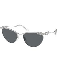 Swarovski - Sk7017 400187 Sunglasses Metal Cat Eye Normal - Lyst