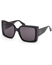 Max Mara - Mm0131 Hinge 01A Sunglasses Acetate Smoke Squared Normal - Lyst